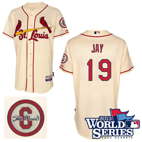 Jon Jay #19 mlb Jersey-St Louis Cardinals Women's Authentic Commemorative Musial 2013 World Series Baseball Jersey
